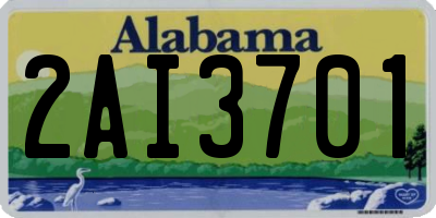 AL license plate 2AI3701