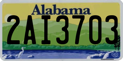 AL license plate 2AI3703