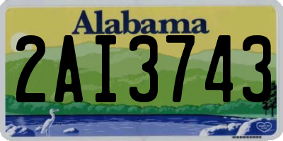 AL license plate 2AI3743