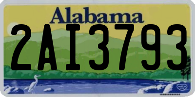 AL license plate 2AI3793