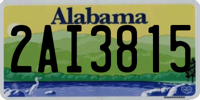 AL license plate 2AI3815