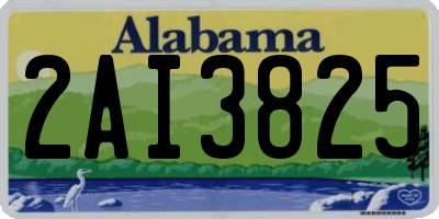 AL license plate 2AI3825