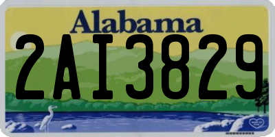 AL license plate 2AI3829
