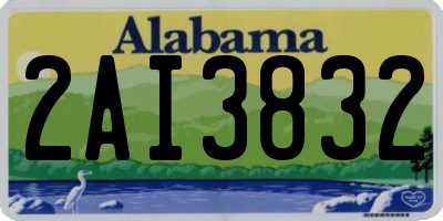 AL license plate 2AI3832