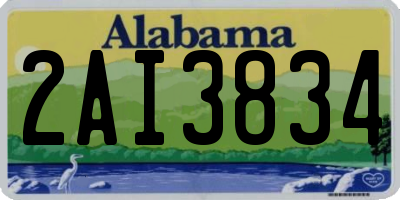 AL license plate 2AI3834