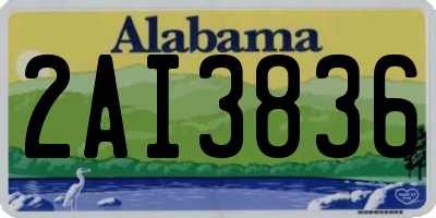 AL license plate 2AI3836