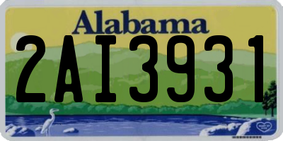 AL license plate 2AI3931