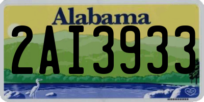 AL license plate 2AI3933