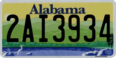 AL license plate 2AI3934