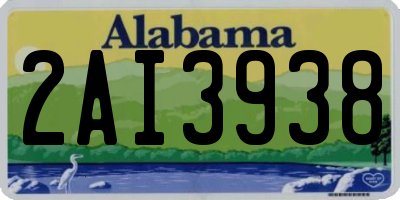 AL license plate 2AI3938