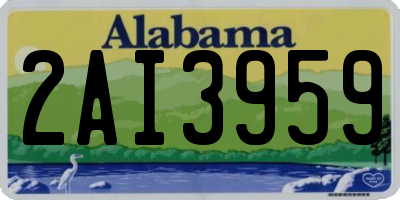 AL license plate 2AI3959