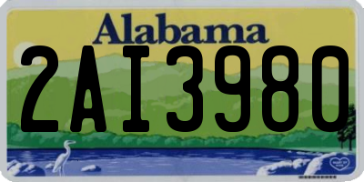 AL license plate 2AI3980