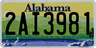AL license plate 2AI3981