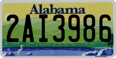 AL license plate 2AI3986