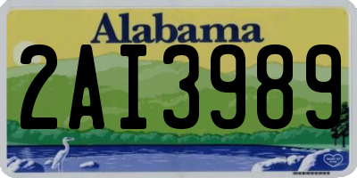 AL license plate 2AI3989