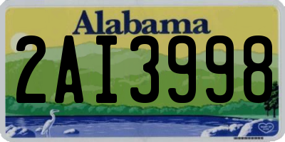 AL license plate 2AI3998