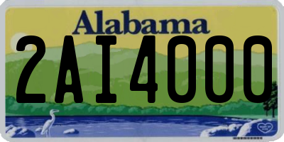 AL license plate 2AI4000