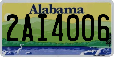 AL license plate 2AI4006