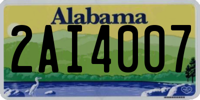 AL license plate 2AI4007