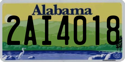 AL license plate 2AI4018