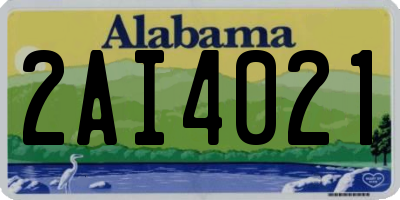 AL license plate 2AI4021