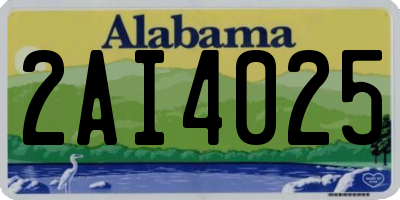 AL license plate 2AI4025