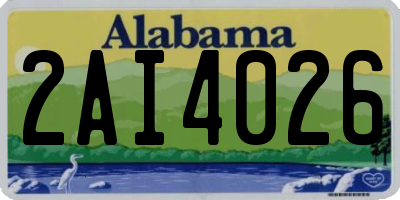 AL license plate 2AI4026