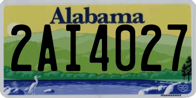 AL license plate 2AI4027