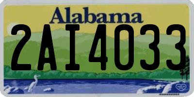 AL license plate 2AI4033