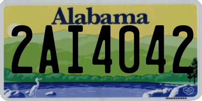 AL license plate 2AI4042
