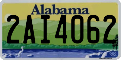 AL license plate 2AI4062