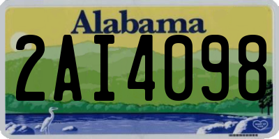 AL license plate 2AI4098