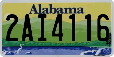 AL license plate 2AI4116