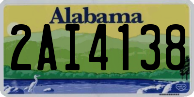 AL license plate 2AI4138