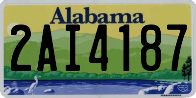 AL license plate 2AI4187