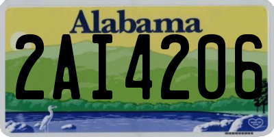 AL license plate 2AI4206