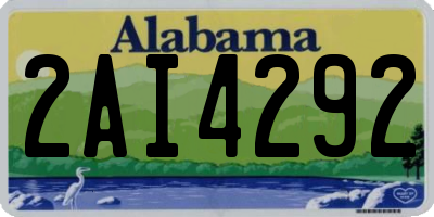AL license plate 2AI4292