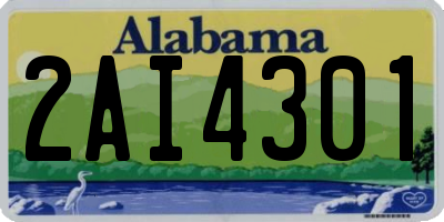 AL license plate 2AI4301