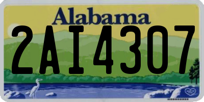 AL license plate 2AI4307