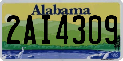 AL license plate 2AI4309