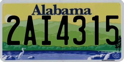AL license plate 2AI4315