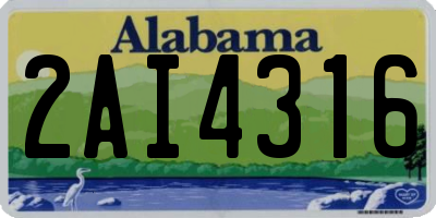 AL license plate 2AI4316