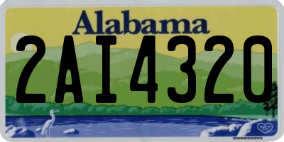 AL license plate 2AI4320