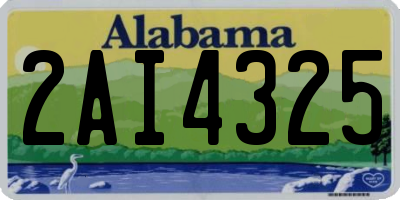 AL license plate 2AI4325