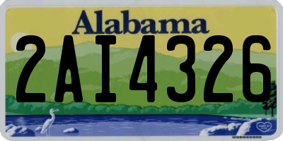 AL license plate 2AI4326