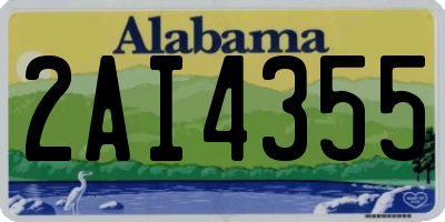 AL license plate 2AI4355