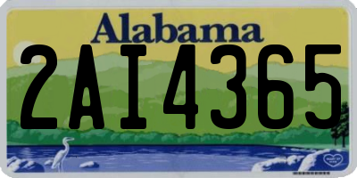AL license plate 2AI4365