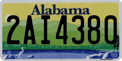 AL license plate 2AI4380