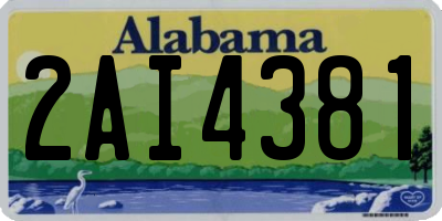 AL license plate 2AI4381