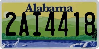 AL license plate 2AI4418